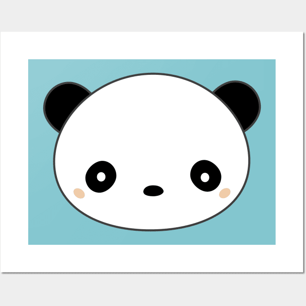 Kawaii Cute Panda Face Wall Art by happinessinatee